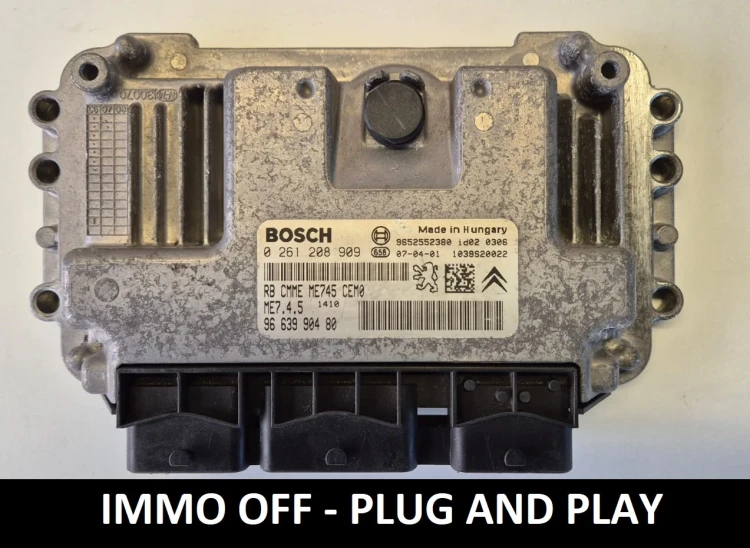 0261208909 9663990480 sterownik silnika Bosch ME7.4.5 Peugeot Citroën IMMO OFF