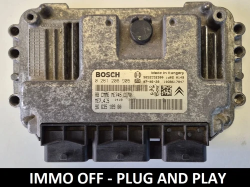 0261208905 9663518980 engine control unit Bosch ME7.4.5 Peugeot Citroën IMMO OFF