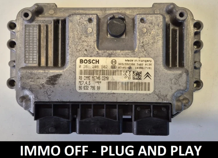0261208902 9663279680 engine control unit Bosch ME7.4.5 Peugeot Citroën IMMO OFF