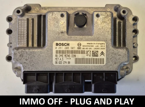 0261208907 9662227480 engine control unit Bosch ME7.4.5 Peugeot Citroën IMMO OFF