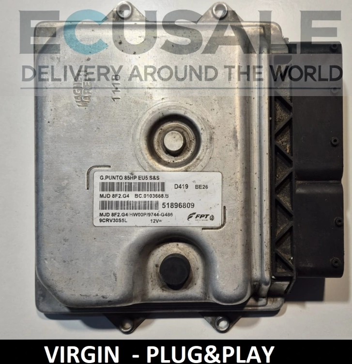 Centralita de motor Fiat Punto 1.3 51896809 MJD8F2.G4 Euro 5 Plug-Play – Lista para montar