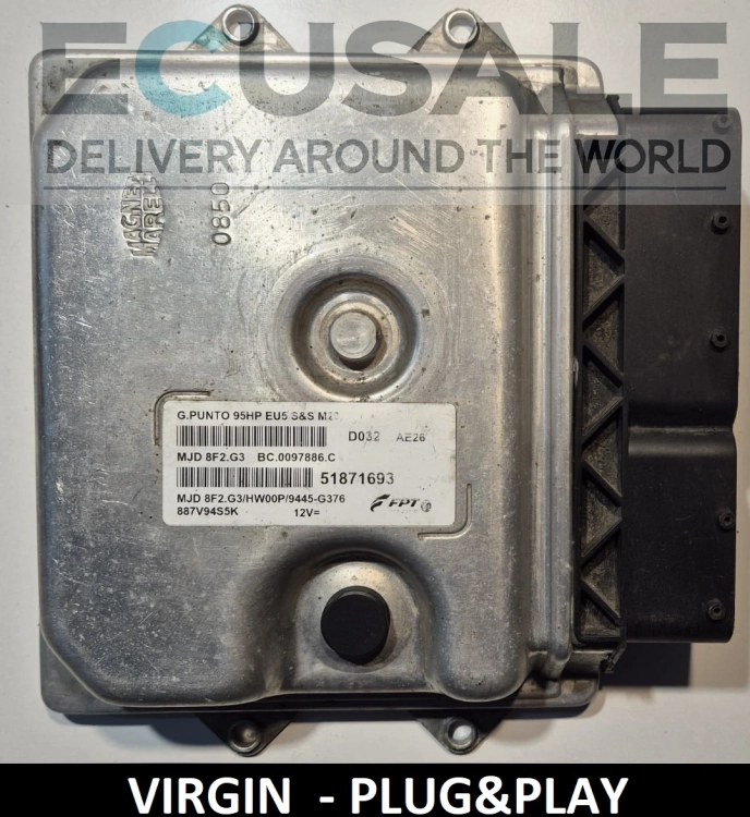 Centralina del motore testata per Fiat Punto 1.3 51871693 MJD8F2.G3 Euro 5 – Plug Play, nessuna programmazione richiesta