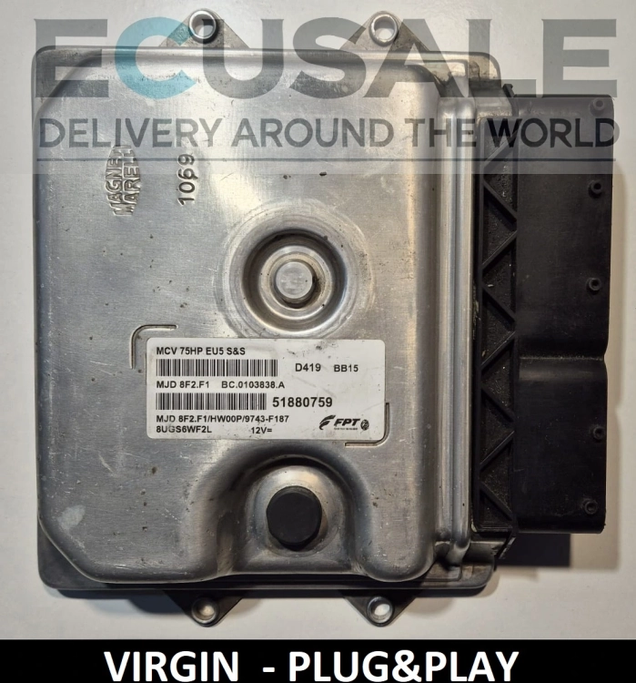 CENTRALINA do motor VIRGIN Fiat Fiorino 1.3 51880759 MJD8F2.F1 Euro 5 Plug and Play – pronta para instalação