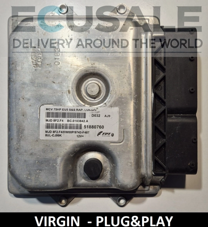 VIRGIN Motorsteuergerät Fiat Fiorino 1.3 51880760 MJD8F2.F4 Euro 5 Plug and Play – einbaufertig
